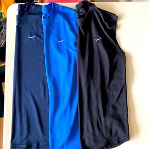 3 Nike Dri-Fit Sleeveless Shirts